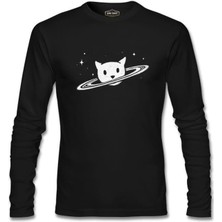 Lordd  T-Shirt   Saturn - Kedi Siyah Erkek Sweatshirt