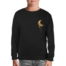 Lordd  T-Shirt   Uzay - Aydan Düşen Yıldızlar Siyah Çocuk Sweatshirt