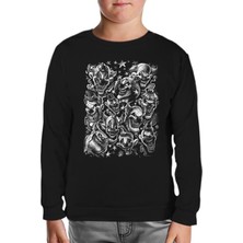 Lordd  T-Shirt   Clown Siyah Çocuk Sweatshirt