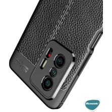 Microsonic Xiaomi Mi 11T Pro Kılıf Deri Dokulu Silikon Lacivert