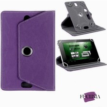 Fuchsia Casper Via S30 10.1 Inç Uyumlu Fuchsia 360° Dönebilen Standlı Kapaklı Universal Tablet Kılıfı - Mor