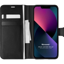 Microsonic Apple iPhone 13 Mini Kılıf Delux Leather Wallet Siyah