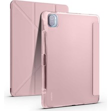 Mobaxaksesuar Xiaomi Mi Pad 5 Kılıf Kalem Bölmeli Trifolding Case Rose Gold