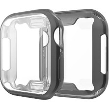 Gregoss Apple Watch Uyumlu (44MM) Siyah Yumuşak Silikon 360 Tam Koruma Koruyucu Kılıf