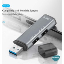 Microsonic 3 Port Hub USB 3.0 Çoğaltıcı Çoklayıcı Gri