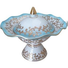 Kütahya Porselen Hanedan Şekerlik 22 cm Dekor NO:3678 Turkuaz
