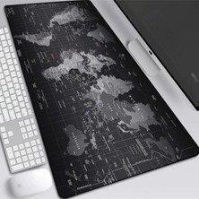 İstatek Xxl Oyuncu Mousepad Dikişli 90 x 40 cm Dünya Desen Kaymaz Taban