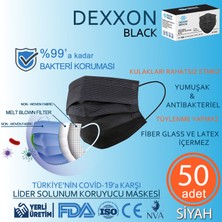 Dexxon Medical Maske Siyah Cerrahi Elastik Kulaklı-50 Adet