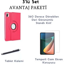 wowacs Xiaomi Mi Pad 5 3'lü Set Standlı Dönebilen Tablet Kılıfı + Temperli Ekran Koruyucu + Kalem