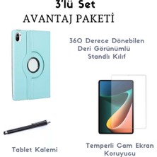 wowacs Xiaomi Mi Pad 5 3'lü Set Standlı Dönebilen Tablet Kılıfı + Temperli Ekran Koruyucu + Kalem