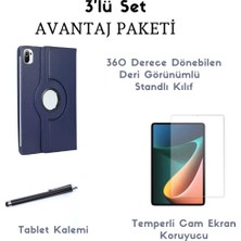 wowacs Xiaomi Mi Pad 5 3'lü Set Standlı Dönebilen Tablet Kılıfı + Temperli Ekran Koruyucu + Kalem