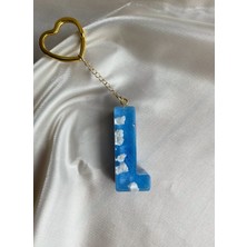 Venüs Takı ve Aksesuar Bulut Desenli Gümüş Halka Başlıklı Tasarım L Harfi Anahtarlık