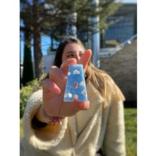 Venüs Takı ve Aksesuar Bulut Desenli Gümüş Halka Başlıklı Tasarım A Harfi Anahtarlık