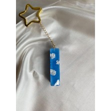 Venüs Takı ve Aksesuar Bulut Desenli Altın Halka Başlıklı Tasarım I Harfi Anahtarlık