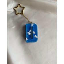 Venüs Takı ve Aksesuar Bulut Desenli Altın Kalp Başlıklı Tasarım D Harfi Anahtarlık