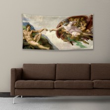 Vagonik  Michelangelo Tanrının Eli Duvar Örtüsü Halısı (70 x 140 Cm)