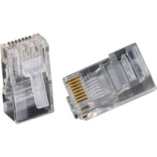 Elektromall RJ45 Cat5 Ethernet Uç Jak Network Konnektör 100 Adet