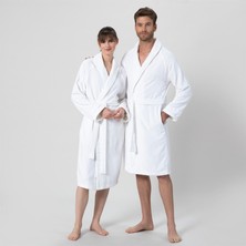 Chakra Solid Unisex Bornoz Beyaz