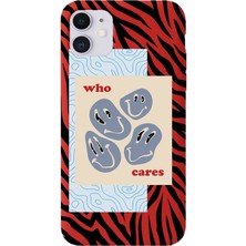 Gritty Apple iPhone 11 Uyumlu Zebra Who Cares Desenli Premium Lansman Kılıf 