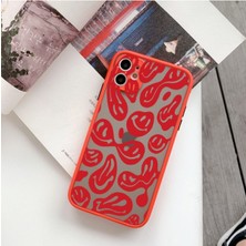 Gritty Apple iPhone 12 Mini Uyumlu Kırmızı Liquify Honey Baskı Kılıf