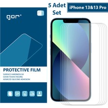 Ally Gor iPhone 13-13 Pro 6.1 Darbe Emici Ekran Koruyucu Jelatin 5 Adet Set