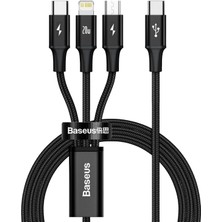 Baseus Rapid Serisi Usb-C Kablo 3in1 Mikro Usb/lightning/usb-C 20W 1,5m Şarj Kablosu