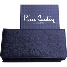 Pierre Cardin Siyah Logolu Deri Cüzdan Dik Model 11055