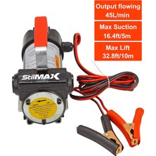 Stilmax 12V Kendinden Emişli Yakıt Sıvı Yağ Mazot Aktarma Transfer Pompası Paslanmaz