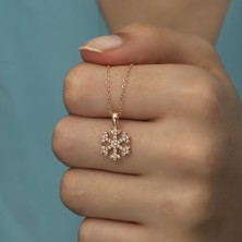 Ervanur 925 Ayar Gümüş Kar Tanesi Kolye