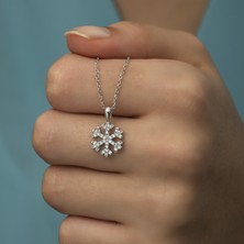 Ervanur 925 Ayar Gümüş Kar Tanesi Kolye