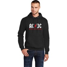 LanetDada Ac Dc Back In Black Siyah Erkek Kapşonlu Sweatshirt