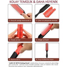 Land Of Myth - LOM1212 Styling Brush, 9 Sıra Şekillendirme Fırçası, Curly Girl Kıvırcık Kız Metodu Fırçası - Mor