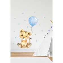 Kt Grup Balonlu Sevimli Aslan ve Yıldızlar Çocuk Odası Duvar Sticker