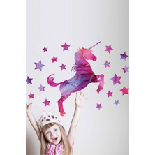 Kt Grup Muhteşem Unicorn ve Yıldızlar Dokulu Duvar Sticker