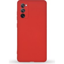 Kzy Samsung Galaxy S20 Fe Kapak Kamera Korumalı Içi Kadife Lansman Silikon Kılıf - Kırmızı