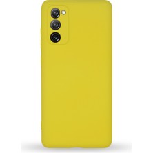 Kzy Samsung Galaxy S20 Fe Kapak Kamera Korumalı Içi Kadife Lansman Silikon Kılıf - Sarı