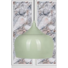 Bamyum Çember Mint Yeşili Metal Tekli Avize Salon Mutfak Cafe Ofis Tekli Avizeler Lamba Aydınlatma