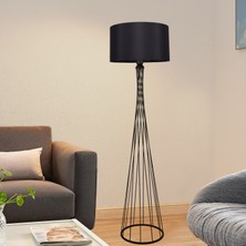 Homing Metal Lambader Kumaş Başlıkla Şık Görünüm 155 cm Siyah Renk Enerji Tasarruflu
