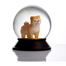 Snoowg Cam ve Reçine Altın Patiler Pomeranian Boo (Kayısı) Kar Küresi