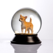Snoowg Cam ve Reçine Altın Patiler Chihuahua (Kayısı) Kar Küresi