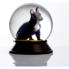 Snoowg Cam ve Reçine Altın Patiler French Bulldog (Siyah) Kar Küresi