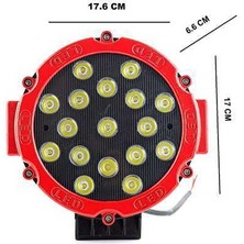 Off road sis lambası ledli 51watt 17 ledli kırmızı 4x4