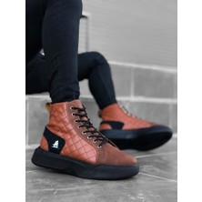 11boa BA0159 Bağcıklı Koyu Taba Kapitone Erkek Yüksek Taban Spor Bot