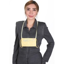 Meditex Boyundan Askılı Yıkanabilir Taşlı Maske T-4 Sarı