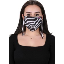 Meditex Boyundan Askılı Yıkanabilir Maske Zebra Serisi Beyaz