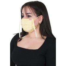 Meditex Boyundan Askılı Yıkanabilir Taşlı Maske K-4 Sarı