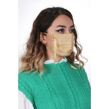 Meditex Boyundan Askılı Yıkanabilir Taşlı Maske T-1 Bej