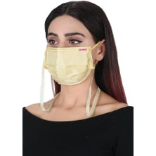 Meditex Boyundan Askılı Yıkanabilir Maske Düz Grubu Sarı