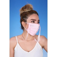 Meditex Boyundan Askılı Yıkanabilir Taşlı Maske K-3 Toz Pembe