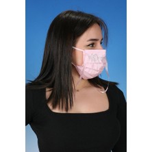 Meditex Boyundan Askılı Yıkanabilir Taşlı Maske T-5 Toz Pembe